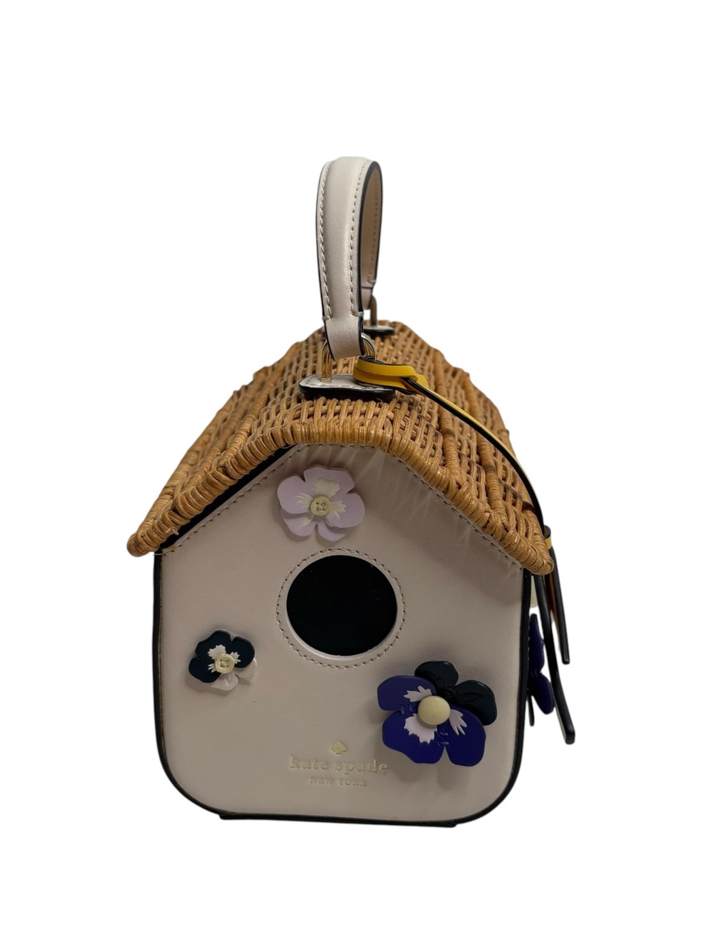 KATE SPADE Wild Petal Birdhouse Crossbody Handbag in Cream and Tan NWOT - Picture 2 of 8